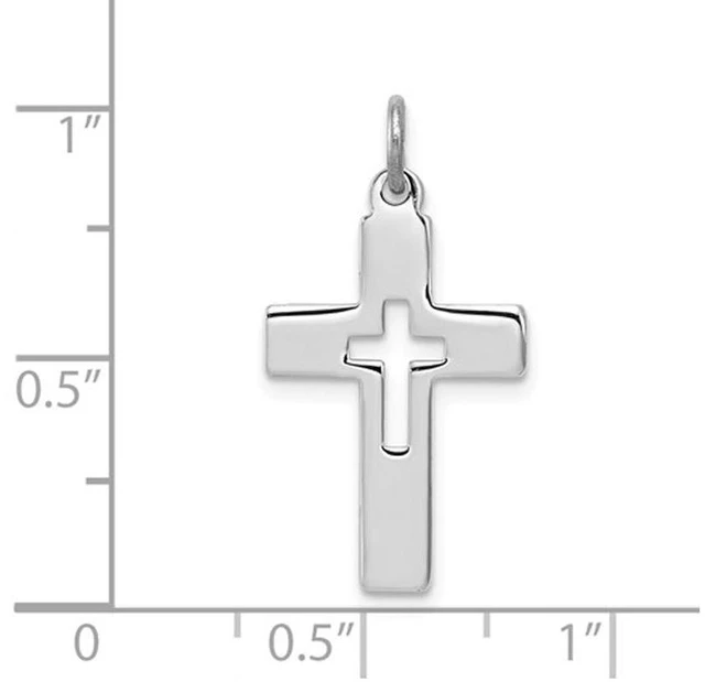 Alt view image 3 of 4 - Sterling Silver Cut-Out Cross Pendant Necklace with Chain