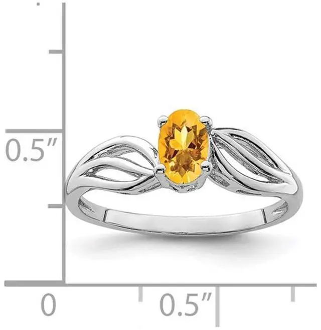 Alt view image 2 of 4 - Oval Cut Citrine Ring 2/5 Carat (ctw) in Sterling Silver