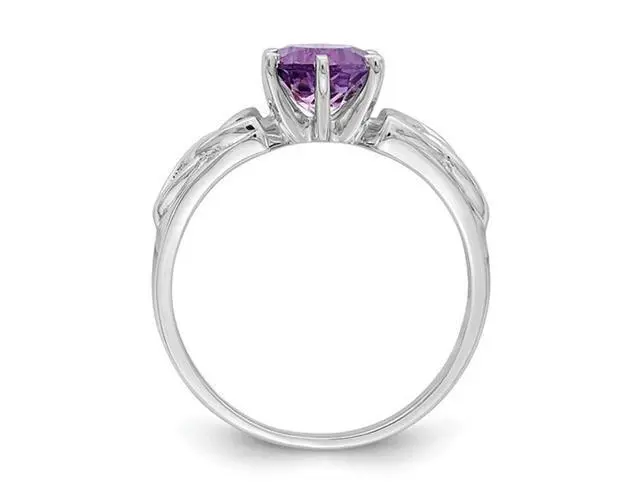 Alt view image 4 of 4 - 1.00 Carat (ctw) Amethyst Celtic Trinity Ring in Sterling Silver