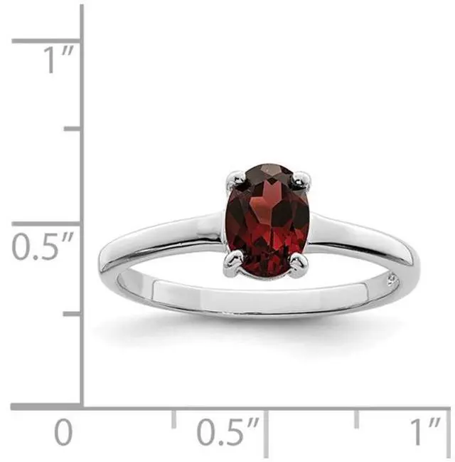 Alt view image 2 of 4 - 1.90 Carat (ctw) Oval-Cut Red Garnet Ring in Sterling Silver