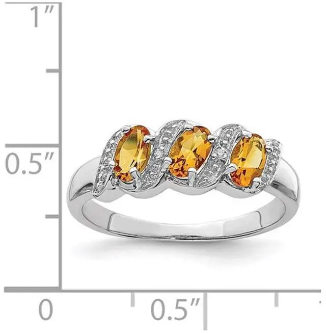 Alt view image 2 of 4 - 1/2 Carat Three Stone Citrine Ring in Sterling Silver