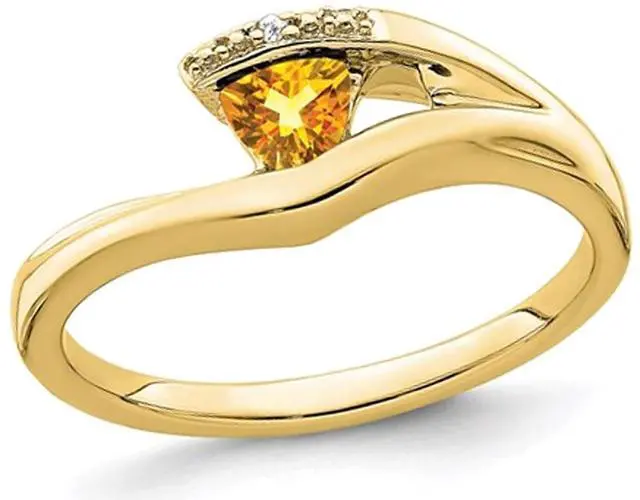 Main image of 1/4 Carat (ctw) Solitaire Trillion Citrine Ring in 14K Yellow Gold