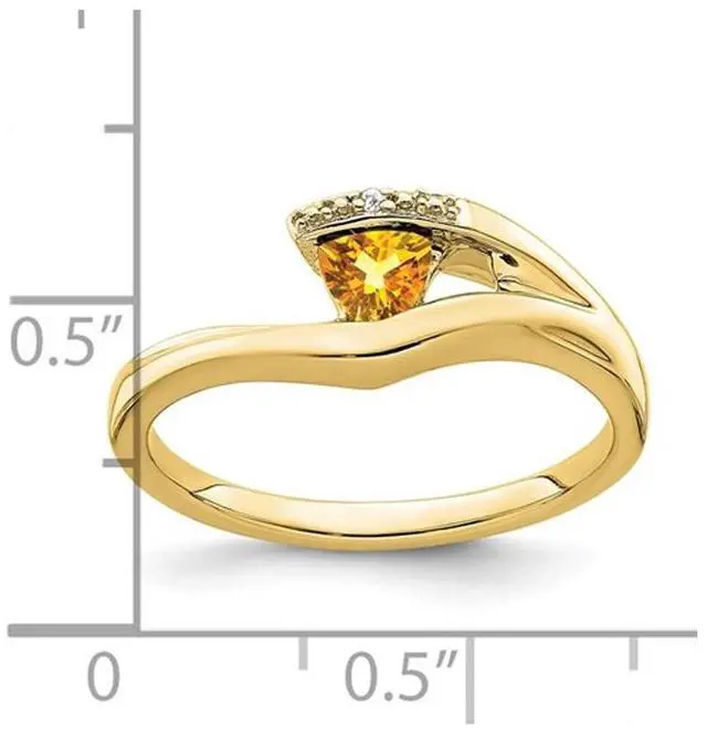 Alt view image 2 of 5 - 1/4 Carat (ctw) Solitaire Trillion Citrine Ring in 14K Yellow Gold