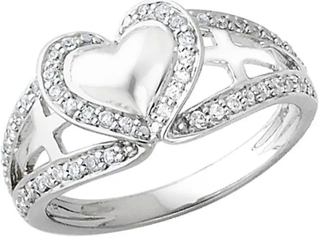 Main image of Pure Heart Ring in Sterling Silver with Synthetic Cubic Zirconia