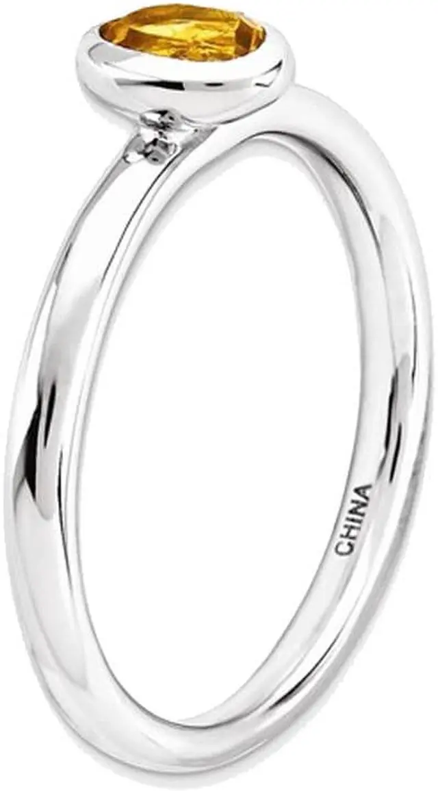 Alt view image 3 of 6 - 2/5 Carat (ctw) Solitaire Oval Citrine Ring in Sterling Silver