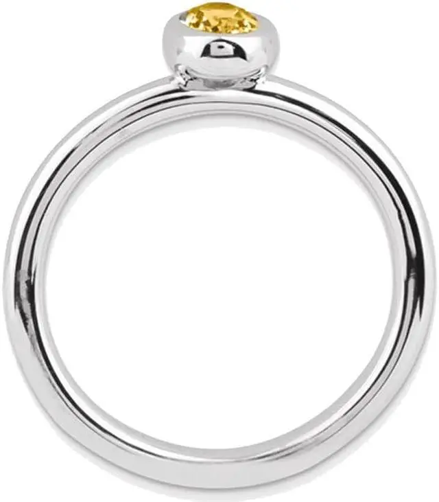 Alt view image 4 of 6 - 2/5 Carat (ctw) Solitaire Oval Citrine Ring in Sterling Silver