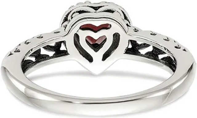Alt view image 2 of 5 - 5mm Garnet Ring in Sterling Silver with 14K Gold Accents