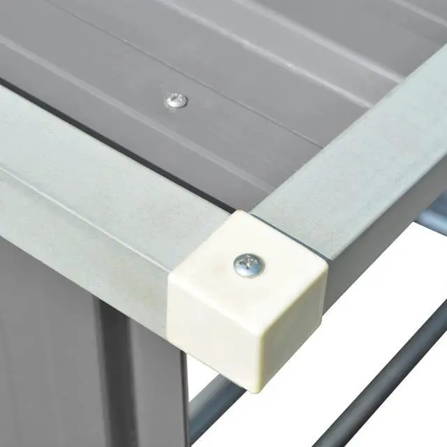 Alt view image 6 of 11 - vidaXL Firewood Rack Log Storage Holder Stand with Roof Galvanized Steel 64.2"