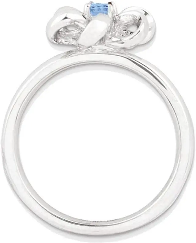 Alt view image 5 of 9 - 1/10 Carat (ctw) Blue Topaz Flower Ring in Sterling Silver