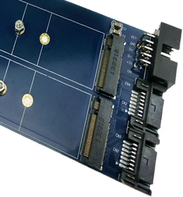 Alt view image 4 of 6 - NGFF SSD to 2 SATA 6GB adapter 7Pin SATA III to M.2 USB to M2 wireless bluetooth adapter card