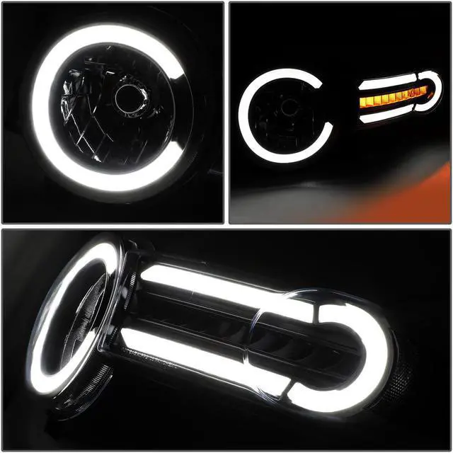 Alt view image 3 of 7 - DNA Motoring HL-LB-FJC07-BK-SM-CL1 For 2007 to 2014 Toyota FJ Cruiser Pair LED DRL+Sequential Turn Signal Front Bumper Headlight Corner Lamps Tinted/Clear 08 09 10 11 12 13