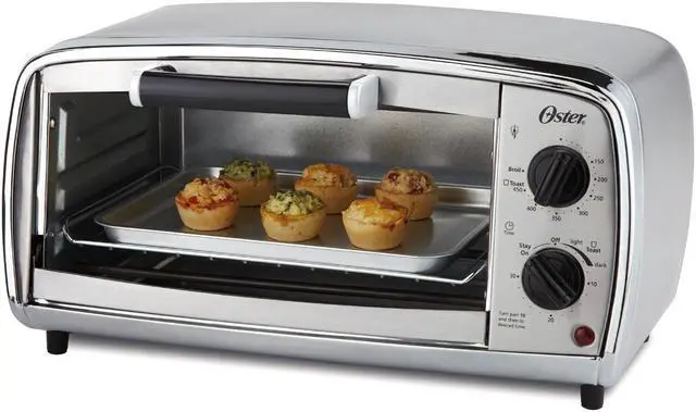 Alt view image 3 of 15 - Oster TSSTTVVGS1 4-Slice Toaster Oven, Stainless Steel