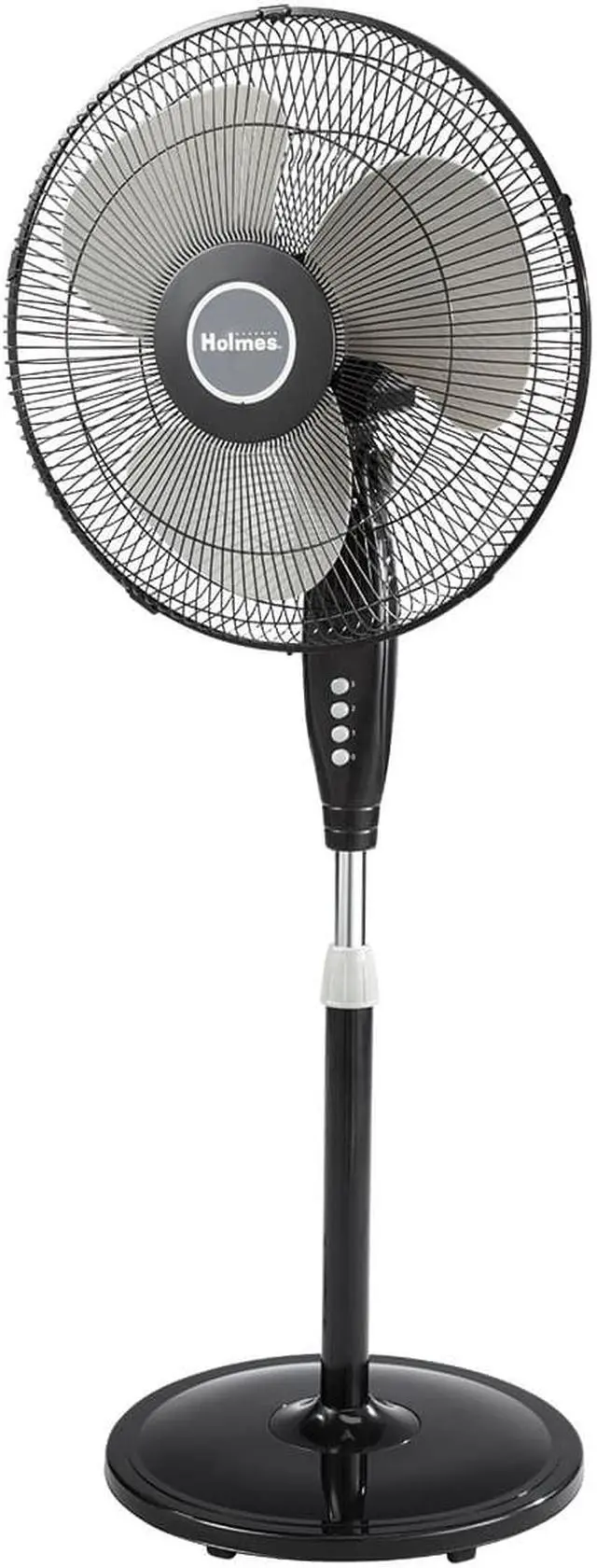 Alt view image 2 of 15 - Holmes Oscillating 16" Blade Whole Room Standing Fan Black 2115138