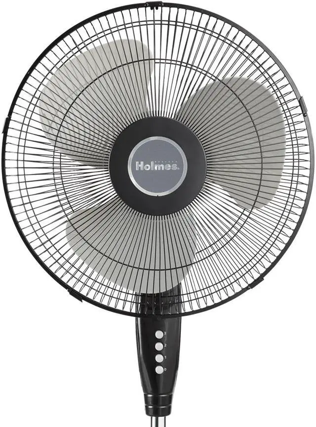 Alt view image 3 of 15 - Holmes Oscillating 16" Blade Whole Room Standing Fan Black 2115138