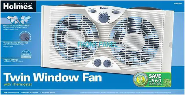 Alt view image 4 of 6 - Holmes HAWF2041 Dual Blade Window Fan with Comfort Control Thermostat, White