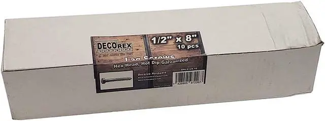 Alt view image 3 of 4 - 1/2" x 8" Lag Screws | Hex Head | Hot Dip Galvanized | 10pcs Box