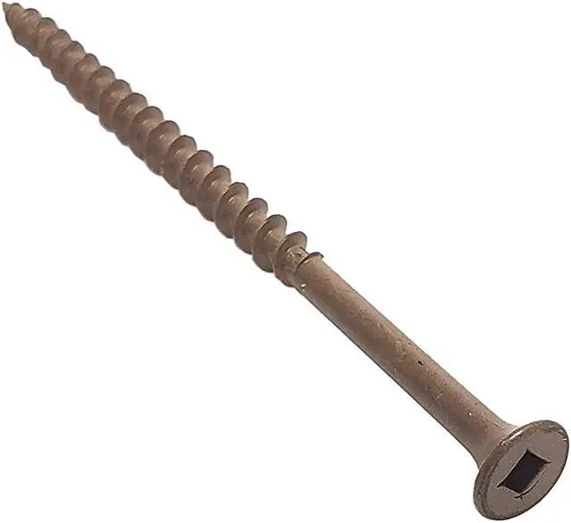 Alt view image 3 of 4 - #10 x 3 1/2" Deck Screws | Square Drive | Bugle Head | Brown Ruspert | 250pcs Box