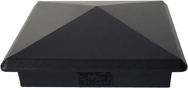 Alt view image 4 of 7 - True 4.0" x 4.0" Heavy Duty Aluminium Pyramid Post Cap for Actual 4" x 4" Wood Posts - Black