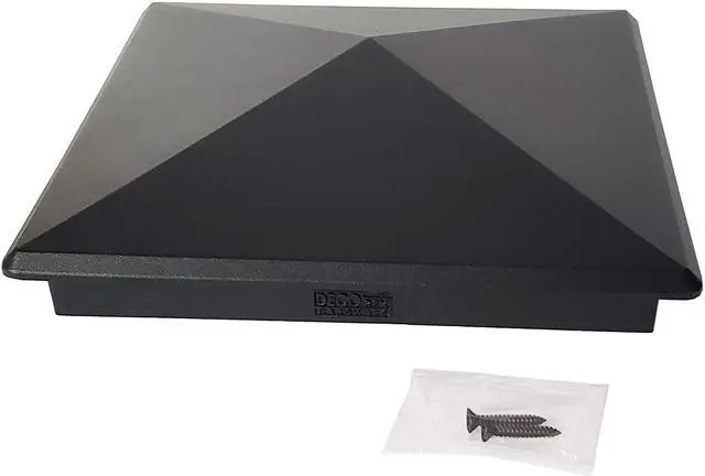 Alt view image 3 of 7 - 7.5" x7.5" Heavy Duty Aluminium Pyramid Post Cap for Actual 7.5" x 7.5" Wood Posts - Black