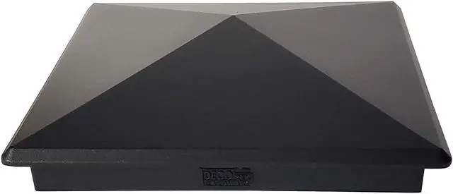 Alt view image 7 of 7 - 7.5" x7.5" Heavy Duty Aluminium Pyramid Post Cap for Actual 7.5" x 7.5" Wood Posts - Black