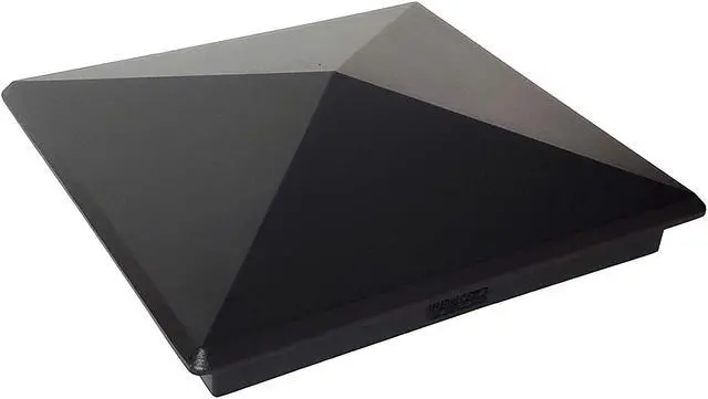 Alt view image 2 of 7 - 7.5" x7.5" Heavy Duty Aluminium Pyramid Post Cap for Actual 7.5" x 7.5" Wood Posts - Black