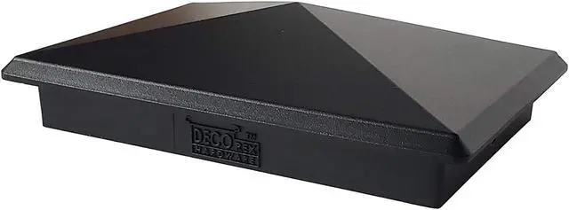 Alt view image 3 of 5 - 3.5" x 5.5" Heavy Duty Aluminium Pyramid Post Cap for Actual 3.5" x 5.5" Wood Posts - Black