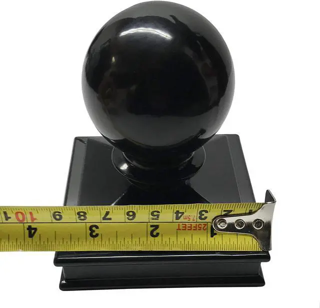 Alt view image 3 of 7 - Decorex Hardware 3" x 3" Aluminium Ball Top Post Cap for Metal Posts - Pressure Fit - Black