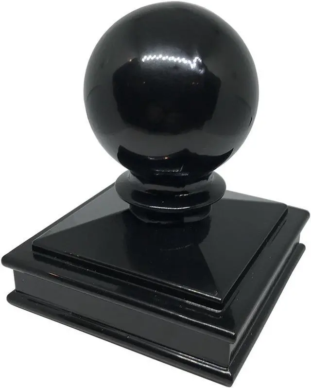 Alt view image 5 of 7 - Decorex Hardware 3" x 3" Aluminium Ball Top Post Cap for Metal Posts - Pressure Fit - Black