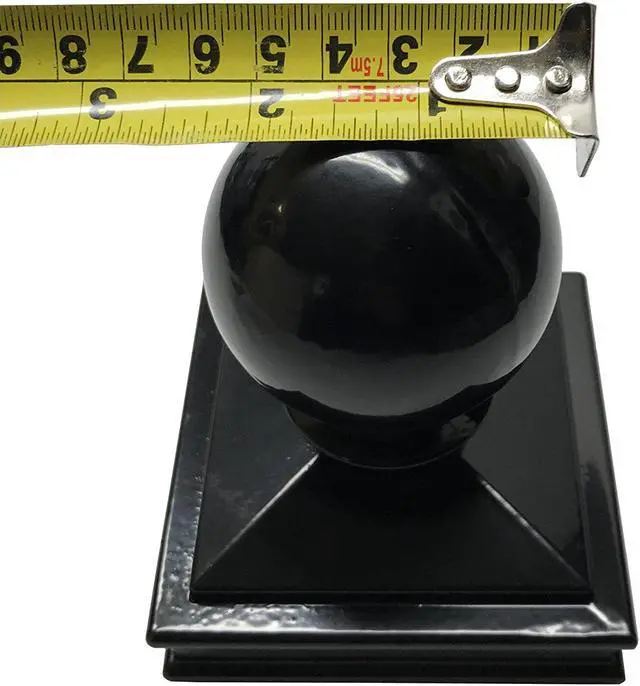 Alt view image 6 of 7 - Decorex Hardware 3" x 3" Aluminium Ball Top Post Cap for Metal Posts - Pressure Fit - Black