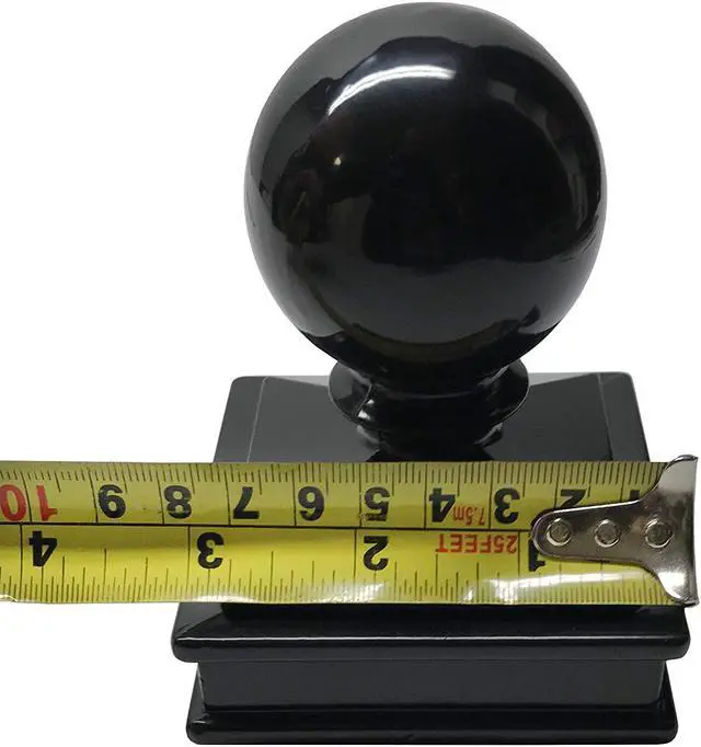 Alt view image 4 of 7 - Decorex Hardware 2.5" x 2.5" Aluminium Ball Top Post Cap for Metal Posts - Pressure Fit - Black