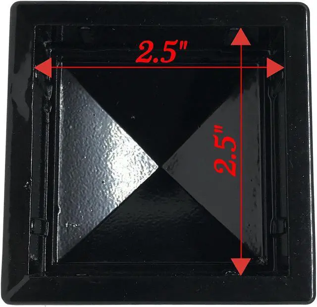 Alt view image 7 of 7 - Decorex Hardware 2.5" x 2.5" Aluminium Ball Top Post Cap for Metal Posts - Pressure Fit - Black