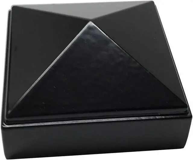 Alt view image 2 of 7 - Decorex Hardware 2" x 2" Aluminium Pyramid Post Cap for Metal Posts - Pressure Fit - Black