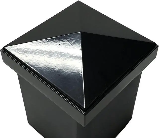 Alt view image 5 of 7 - Decorex Hardware 4" x 4" Aluminium Pyramid Post Cap for Metal Posts - Pressure Fit - Black