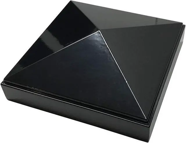 Alt view image 4 of 7 - Decorex Hardware 4" x 4" Aluminium Pyramid Post Cap for Metal Posts - Pressure Fit - Black