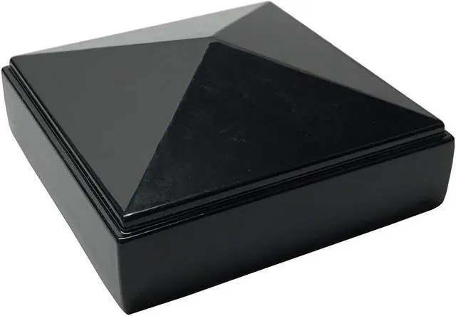 Alt view image 2 of 7 - Decorex Hardware 2.5" x 2.5" Aluminium Pyramid Post Cap for Metal Posts - Pressure Fit - Black