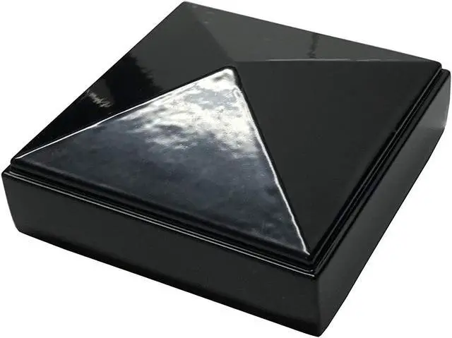 Main image of Decorex Hardware 2.5" x 2.5" Aluminium Pyramid Post Cap for Metal Posts - Pressure Fit - Black
