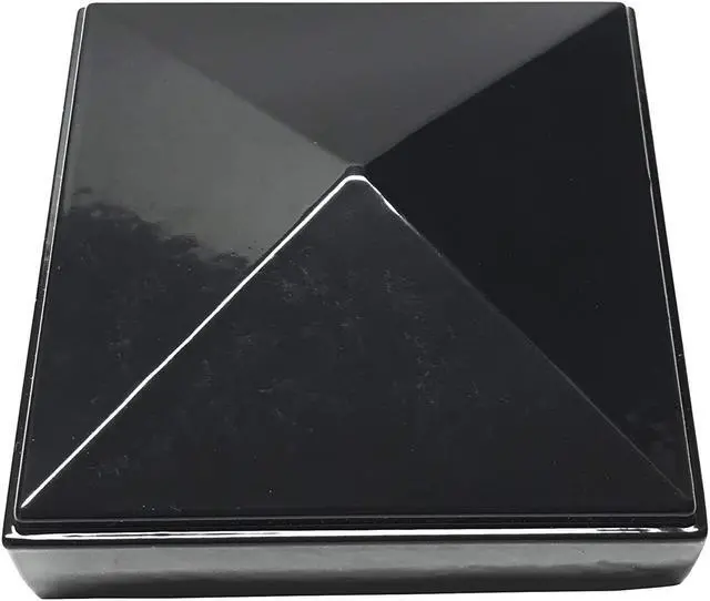 Alt view image 6 of 7 - Decorex Hardware 2.5" x 2.5" Aluminium Pyramid Post Cap for Metal Posts - Pressure Fit - Black