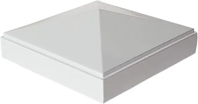 Alt view image 2 of 5 - Decorex Hardware Aluminum 4" x 4" Pyramid Post Cap for 4" x 4" Metal Posts - Pressure Fit - White