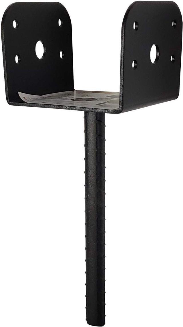 Alt view image 4 of 9 - Post Support Saddle Bracket Holder for 3.5"x3.5" Posts, Galvanized Steel Powder Coated Black - DSB4