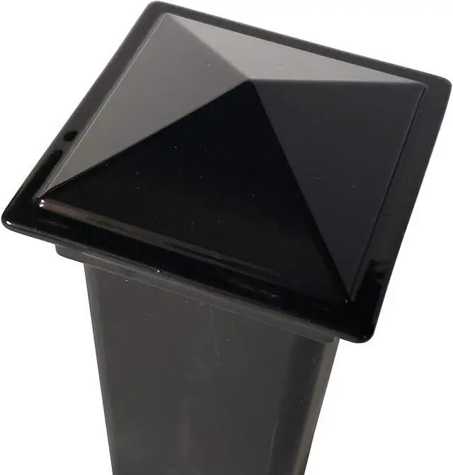 Alt view image 4 of 7 - 2" x 2" Aluminium Pyramid Post Cap for Metal Posts - Pressure Fit - Black (DHPPC20F)