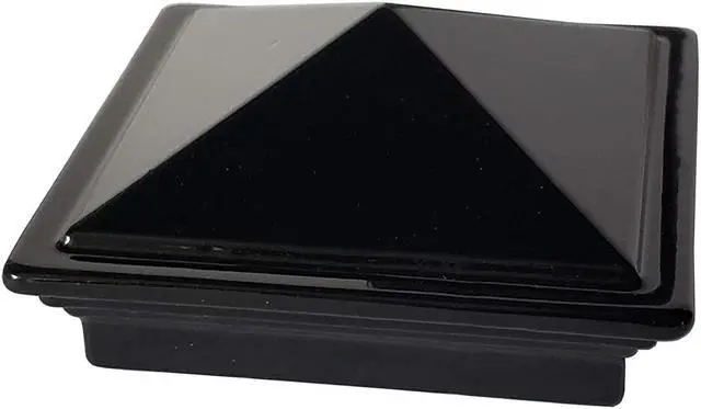 Main image of 2" x 2" Aluminium Pyramid Post Cap for Metal Posts - Pressure Fit - Black (DHPPC20F)
