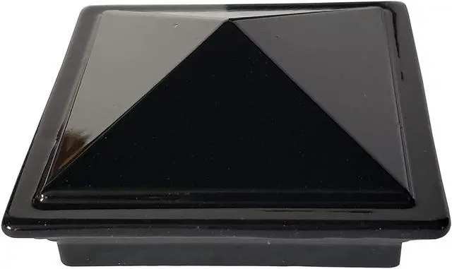 Alt view image 2 of 7 - 2" x 2" Aluminium Pyramid Post Cap for Metal Posts - Pressure Fit - Black (DHPPC20F)