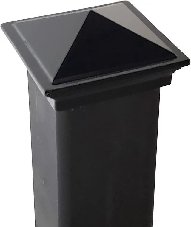 Alt view image 5 of 7 - 2" x 2" Aluminium Pyramid Post Cap for Metal Posts - Pressure Fit - Black (DHPPC20F)