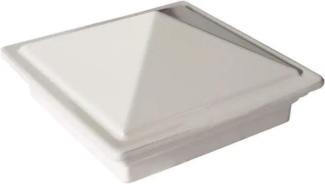 Main image of 2" x 2" Aluminium Pyramid Post Cap for Metal Posts - Pressure Fit - White (DHPPC20WF)