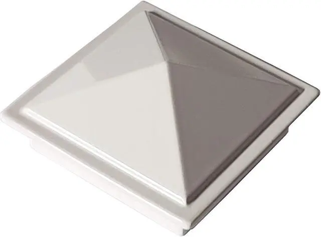 Alt view image 2 of 7 - 2" x 2" Aluminium Pyramid Post Cap for Metal Posts - Pressure Fit - White (DHPPC20WF)