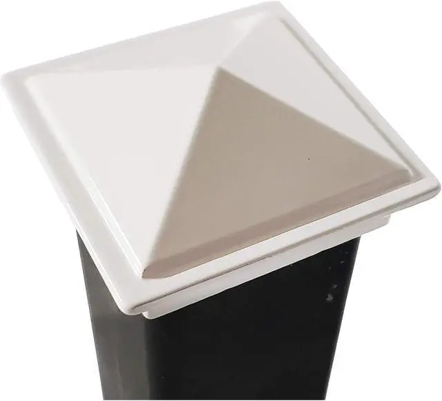Alt view image 4 of 7 - 2" x 2" Aluminium Pyramid Post Cap for Metal Posts - Pressure Fit - White (DHPPC20WF)