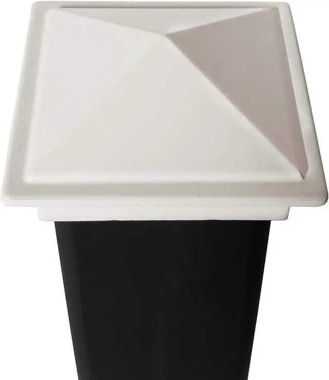 Alt view image 5 of 7 - 2" x 2" Aluminium Pyramid Post Cap for Metal Posts - Pressure Fit - White (DHPPC20WF)