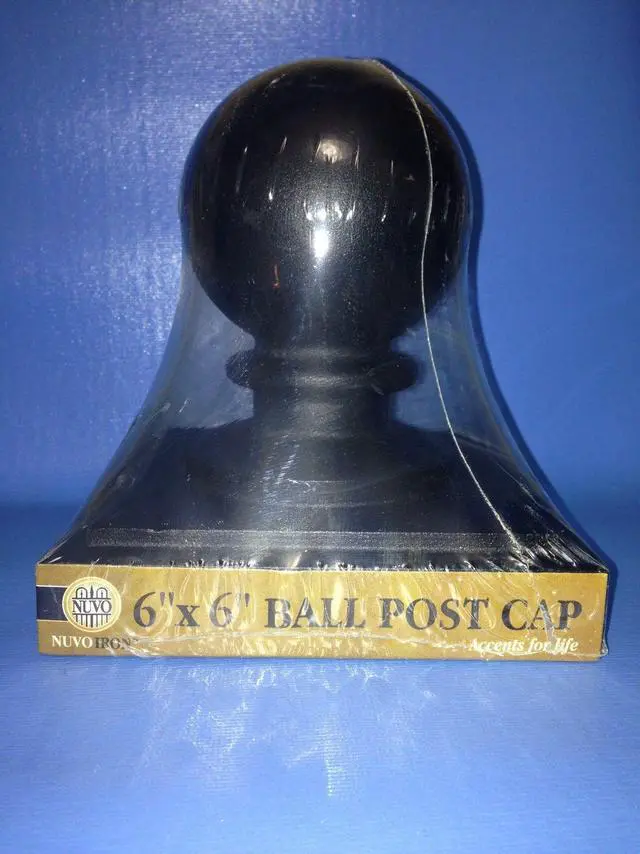 Alt view image 3 of 11 - Nuvo Iron Decorative Ball Post Cap for 5.5" x 5.5" Posts, Black - PCB04