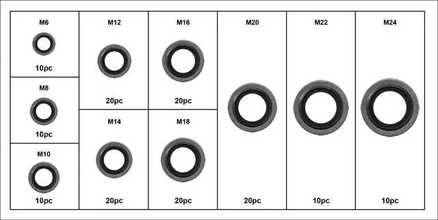 Alt view image 2 of 2 - Swordfish - 32241 Automotive Self Centered Bonded Seal Gasket Assortment