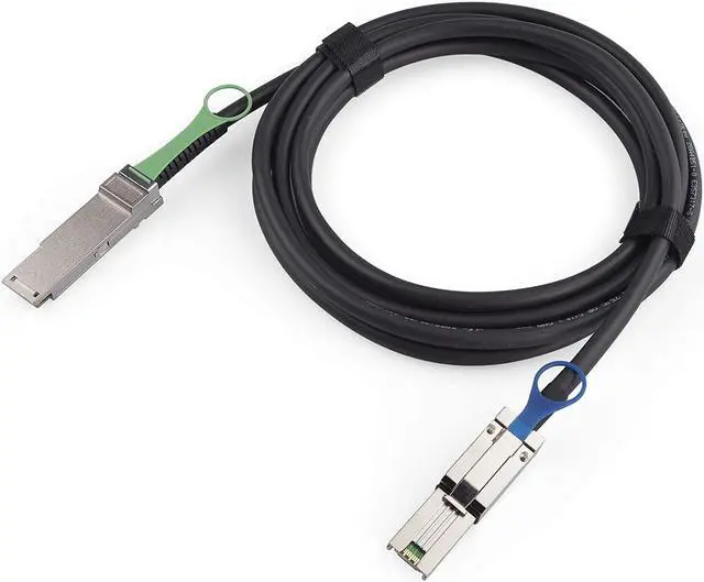 Alt view image 2 of 7 - 10Gtek QSFP (SFF-8436) to MiniSAS (SFF-8088) DDR Hybrid SAS Cable, 100-Ohm, 2-m(6.56ft)